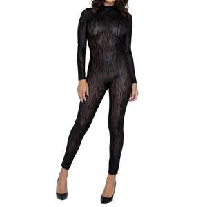 NEW ROMA CONFIDENTIAL wild stripe catsuit in black